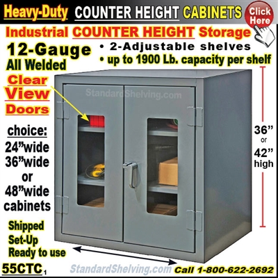 55CTC / Clear-View Counter Height Storage Cabinets