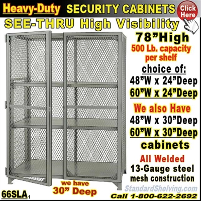 66SLA / Heavy-Duty See-Thru Security Storage Cabinets
