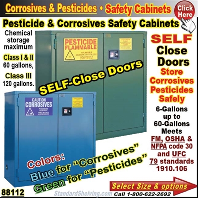 88112 / Corrosive and Pesticide Self-Close Safety Cabinets