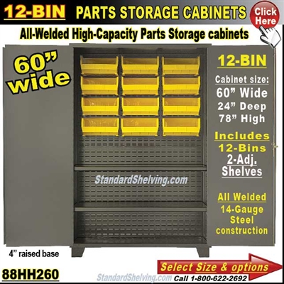 88HH260 / 12-Bin Heavy-Duty Storage Cabinet