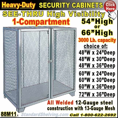 88M11 / Heavy-Duty See-Thru BULK Security Storage Cabinets