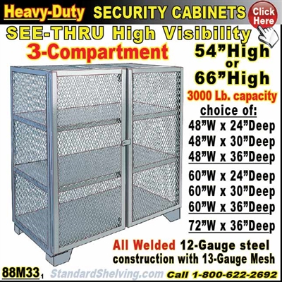 88M33 / Heavy-Duty See-Thru BULK Security Storage Cabinets