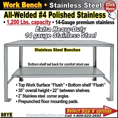 88YE / Stainless Steel Work Benches