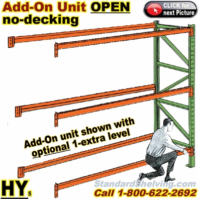 (40) Pallet Rack ADD-ON Unit OPEN (no-decking) / HYAO