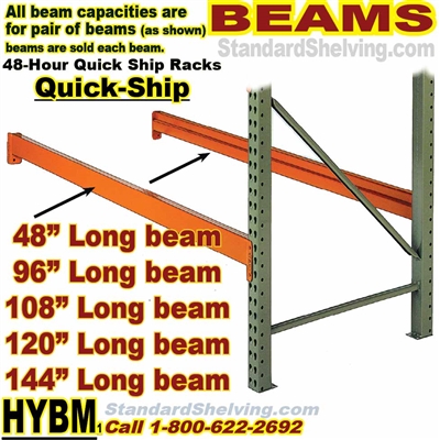 (10) Pallet Rack BEAMS, Quick-Ship / HYBM