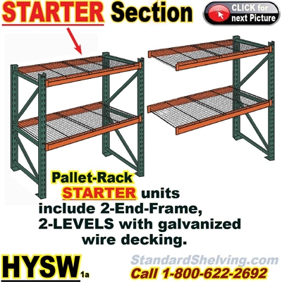 (20) Pallet Racks Starter Unit with Wire-Decking / HYSW