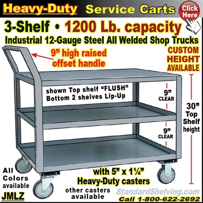 JMLZ / Heavy Duty 3-Shelf Service Cart