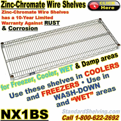 (125) Zinc-Chromate Wire Shelves / NX1BS