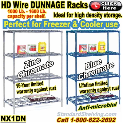 (60) DUNNAGE 4-Shelf Wire Shelving / NX1DN