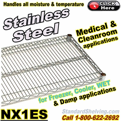 (200) Stainless Steel Wire Shelves / NX1ES