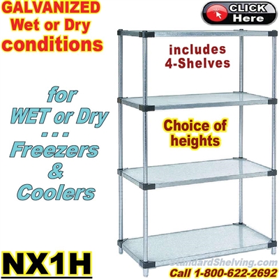 (65) Galvanized Solid Steel Shelving / NX1H