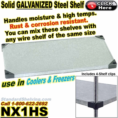 (270) Galvanized Solid Shelves / NX1HS