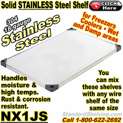 (300) Stainless Steel Solid Shelves / NX1JS