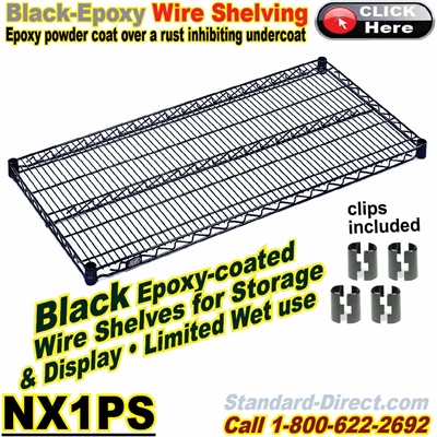 (140) Black Epoxy Wire Shelves / NX1PS