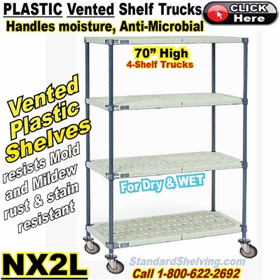 Vented Plastic 4-Shelf Trucks / NX2L