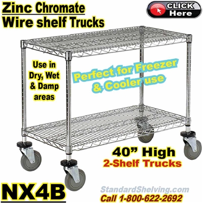 Zinc-Chromate Wire 2-Shelf Trucks / NX4B