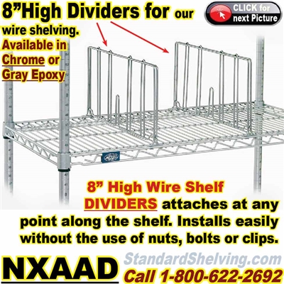 (130) DIVIDERS for Wire Shelving / NXAAD