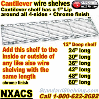 (190) Cantilever Wire Shelves / NXACS