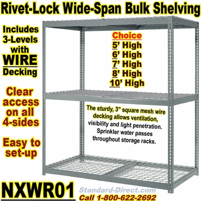 (111) Heavy-Duty Wire-Deck Rivet Shelving / NXWR01