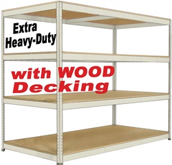 EXTRA HEAVY-DUTY DOUBLE-RIVET BULK-SHELVING WITH WOOD DECKING