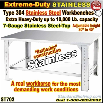 ST702 / Extreme Duty Stainless Steel WorkBenches