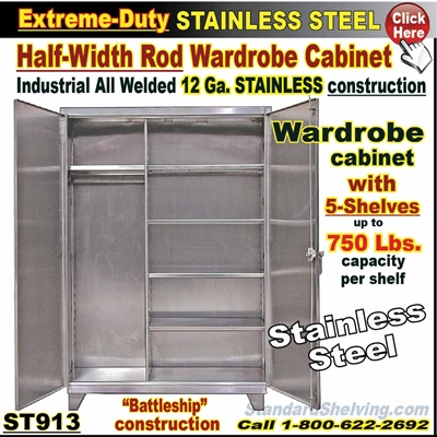 ST913 / Extreme Duty Stainless Steel Wardrobe Storage Cabinet