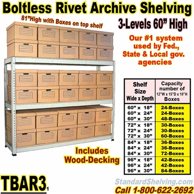 (103) Archive Shelving 3-Levels / TBAR3