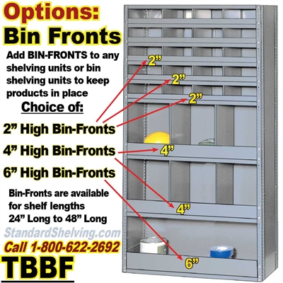 (420) Optional Bin-Fronts for Steel Shelving / TBBF