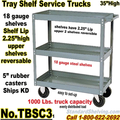 (15A) Tray 3-Shelf Service Trucks / TBSC3