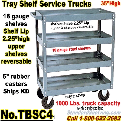 (10A) Tray 4-Shelf Service Trucks / TBSC4